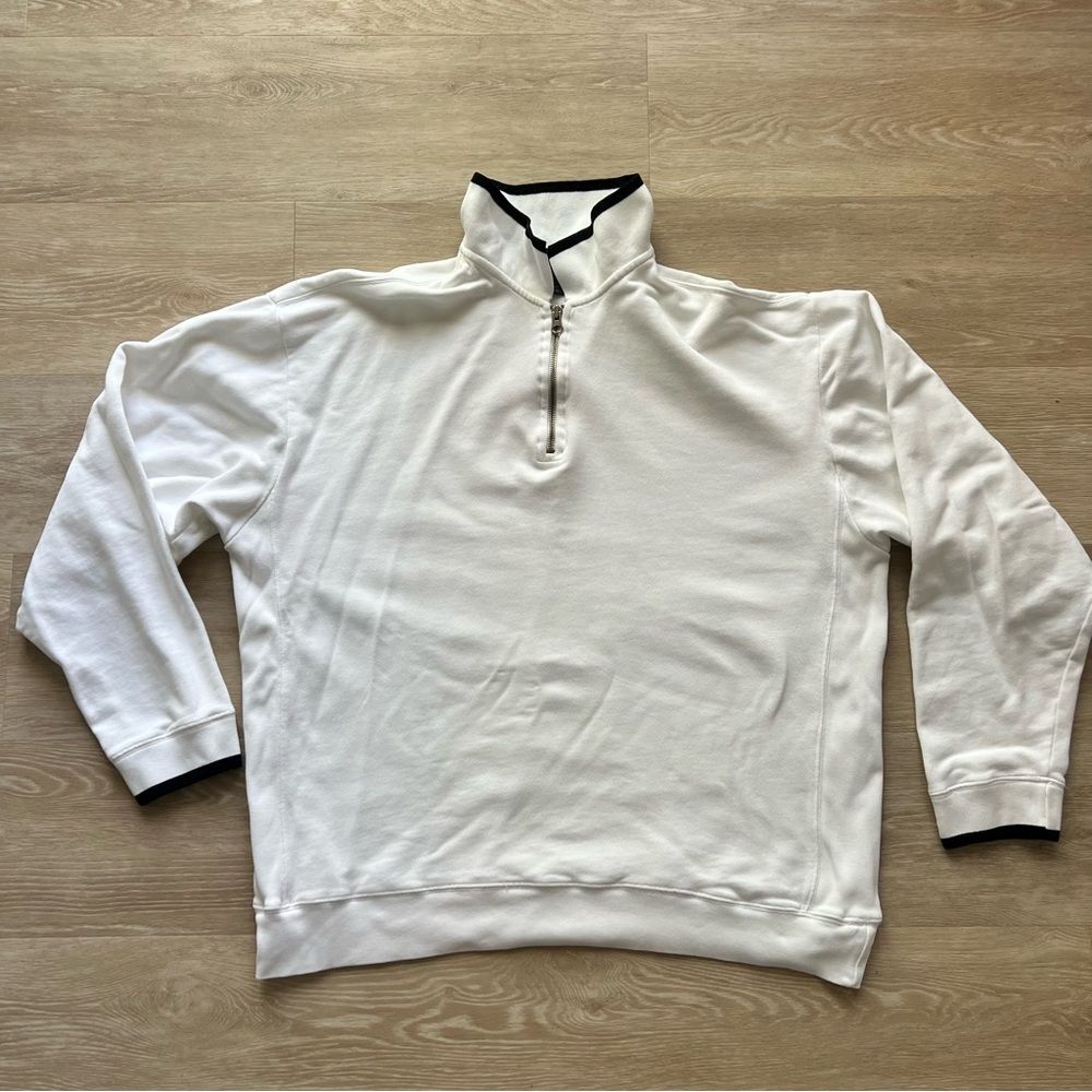 Banana Republic White Half-Zip Men's Sweater-Size XL